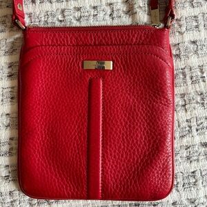 Cole Haan pebbled leather red cross body bag. Excellent condition.